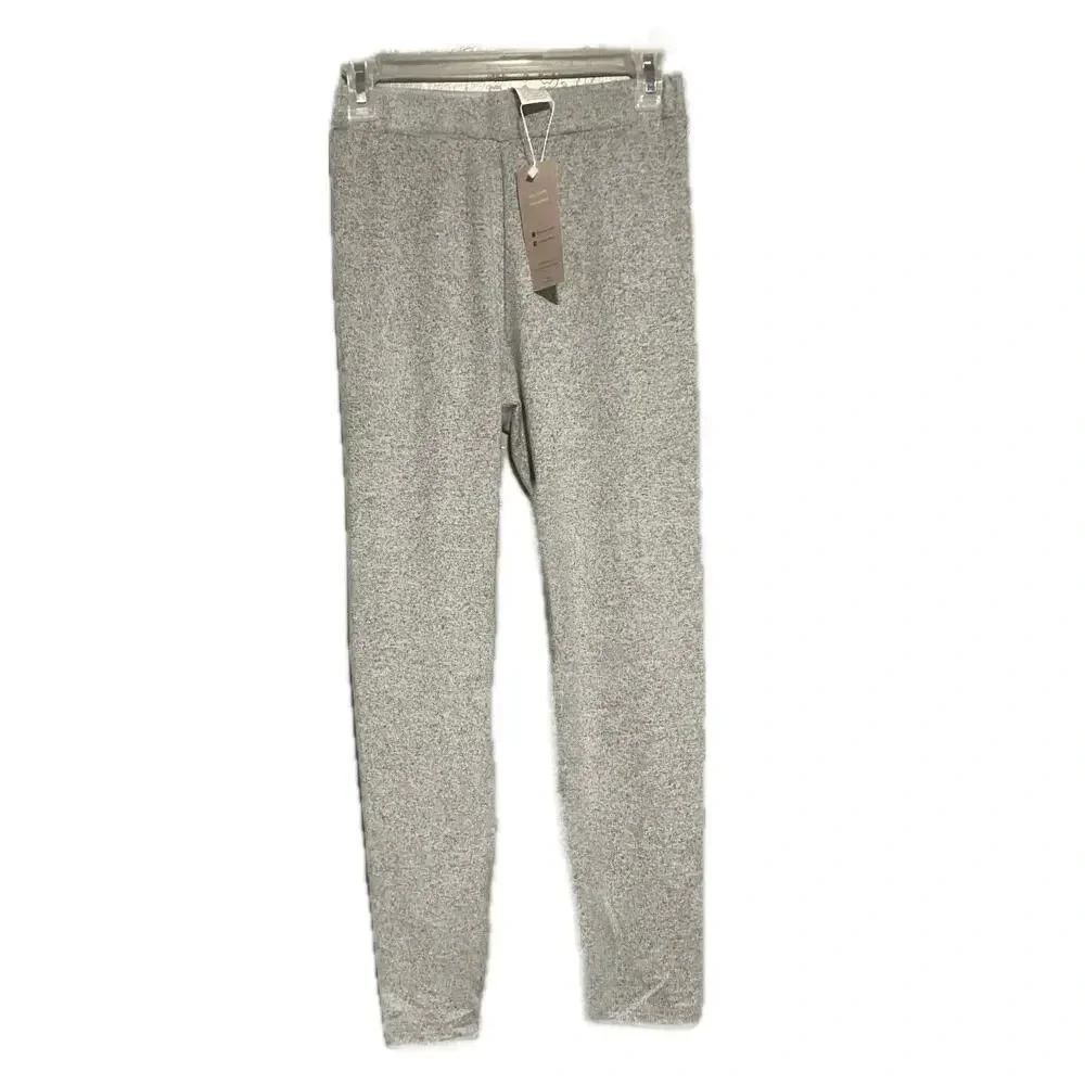 Emery rose girls solid ribbed knit leggings size S color gray